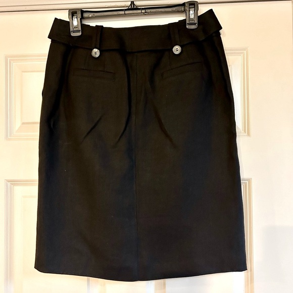Talbots Irish Linen Black Belted Career Business Pencil Skirt Fully Lined Size 6 - Picture 2 of 12